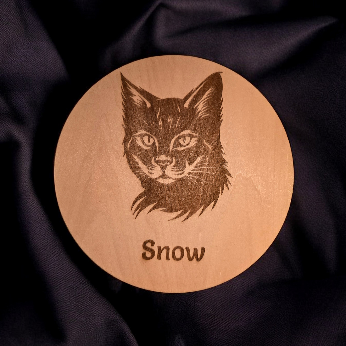 Holzschild - Katze